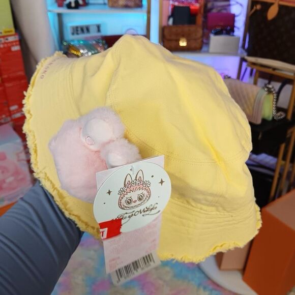 Pop Mart PopLand Mokoko Yellow Pink Plush Bucket Hat main image 6